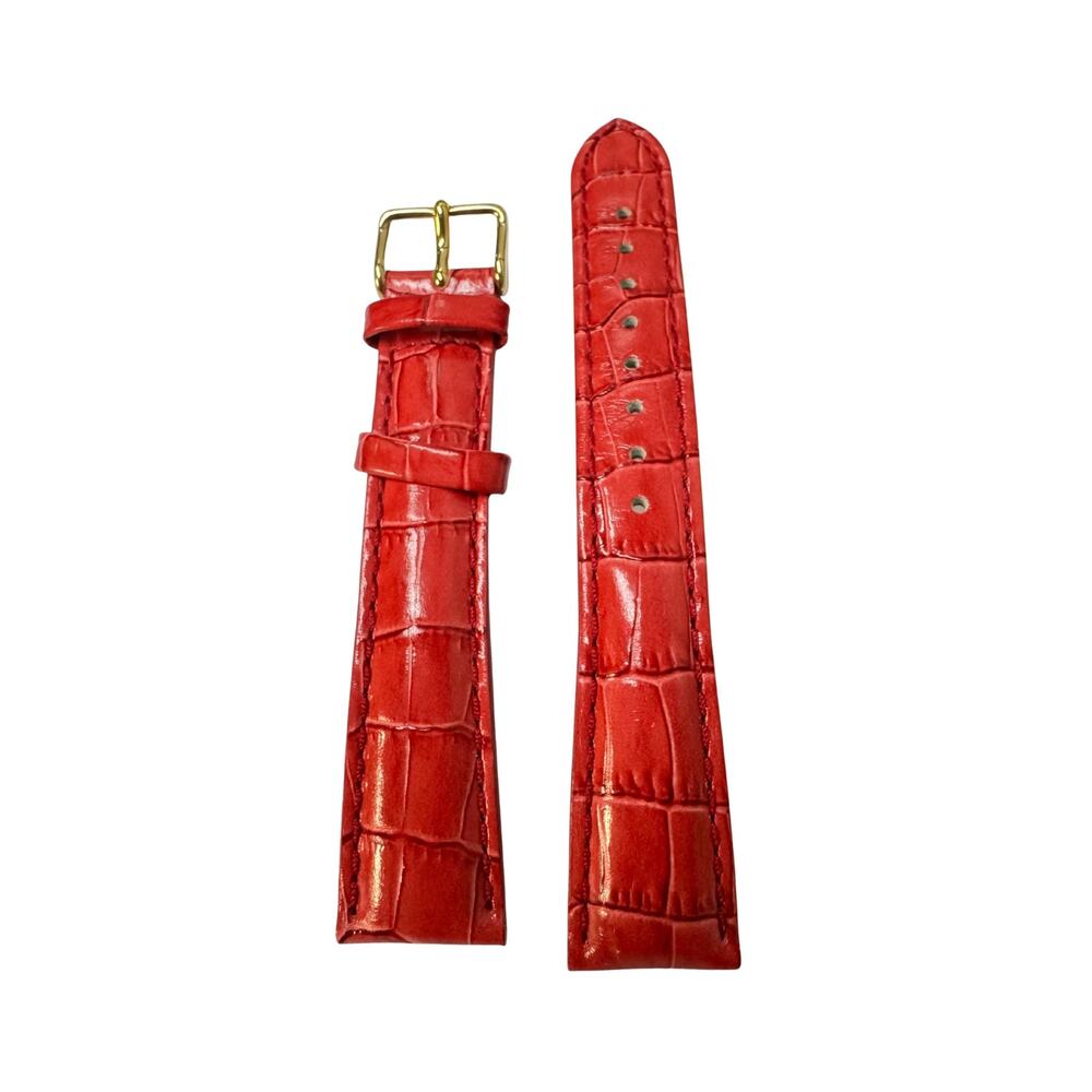 Red Baby Crocodile Leather Skin Watch Band Europa Debeer 20mm